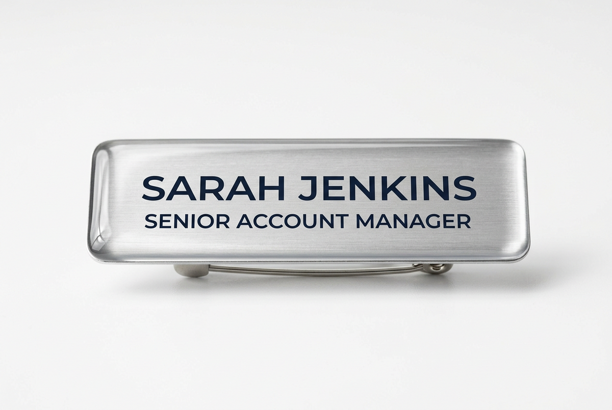 Gold & Silver Brushed Name Badges | 75mm x 25mm