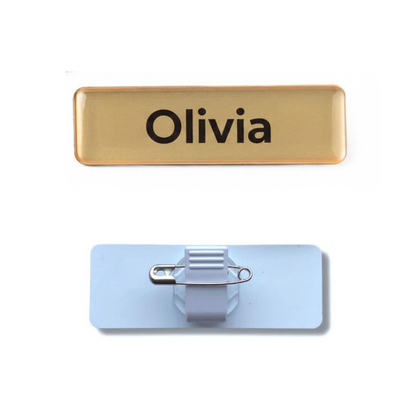 Gold & Silver Brushed Name Badges | 75mm x 25mm