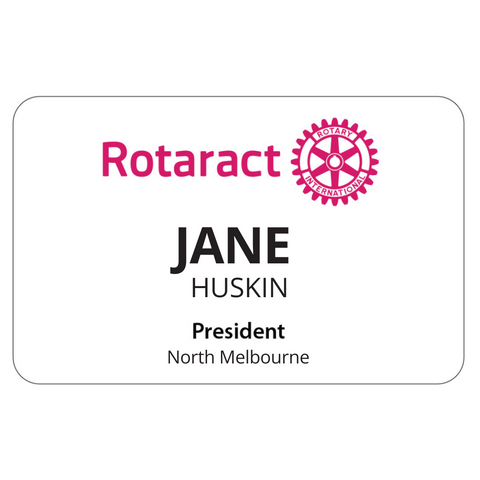 Rectangular Rotary Rotaract Dinner Badge