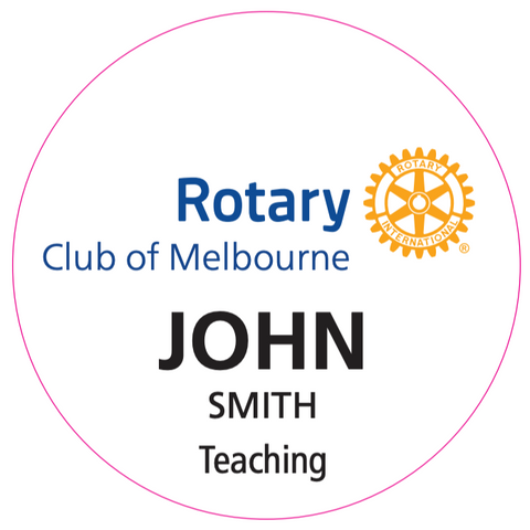 Round Rotary Member Dinner Badge