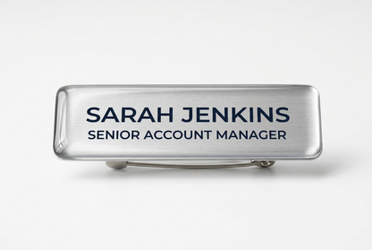 Gold & Silver Brushed Name Badges | 75mm x 25mm