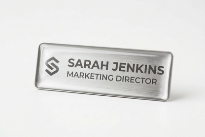 Gold & Silver Brushed Name Badges | 75mm x 25mm